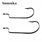 Anmuka 10pc Offset Hook Fishing Hook 4.95*1.65cm size 2/0# 1/0#Crank Worm Sharp Hook Fishhook Strength Anzol De Pesca