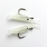 Anmuka 20pc Sabiki Soft Fishing Lure 3.8cm Luminous/pink Shrimp Bait with a Singe Hook 6#-12#