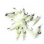 Anmuka 20pc Sabiki Soft Fishing Lure 3.8cm Luminous/pink Shrimp Bait with a Singe Hook 6#-12#