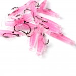 Anmuka 20pc Sabiki Soft Fishing Lure 3.8cm Luminous/pink Shrimp Bait with a Singe Hook 6#-12#