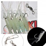 Anmuka (5pcs)=1 set New Sabiki Soft Fishing Lure Rigs Luminous Shrimp Bait Jigs Lure soft lure Worn Fake lure