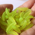 Anmuka Brand Promotion!! HOT SELL!! 50PCS 2cm 0.3g maggot Grub Soft Lure Baits smell Worms Glow Shrimps Fishing Lures 21001-50