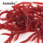 Anmuka Hot selling! 50Pcs/Lot 9grams earthworm plastic lures Artificial Fishing Bionic soft Lures red worms bait fishing lure