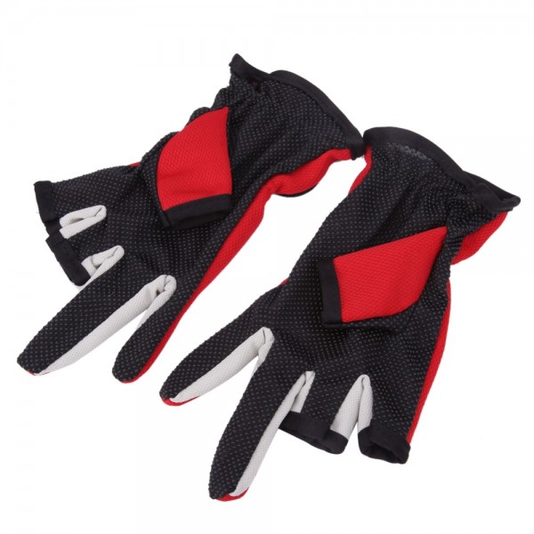 Anti Slip Slip-resistant 3 Low-Cut Fingers Fishing Gloves Tackle Finger Protector Skidproof Gloves For Fishing Outdoor Sports