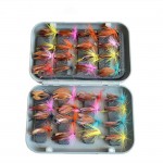 Attractive 32pcs Boxed fly fishing lure set Artificial bait trout fly fishing lures hooks tackle with box Butterfly Insect 