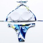 BANDEA 2016 New Arrival Bikini Brazilian Women High Neck Swimwear Floral Print Sexy Cup Padded Swimsuit Bikinis Set