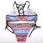 BANDEA 2016 New Arrival Bikini Brazilian Women High Neck Swimwear Floral Print Sexy Cup Padded Swimsuit Bikinis Set