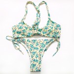 BANDEA 2016 New Arrival Bikini Brazilian Women High Neck Swimwear Floral Print Sexy Cup Padded Swimsuit Bikinis Set