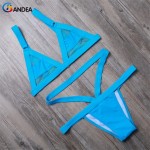 BANDEA Women Bikini Set Summer Sexy Bikini Women Swimwear Solid Swimsuit Mesh Bikini Hollow Out Swimwear Thong Bikini HA266