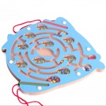 BOHS Ballpoint pen moves the magnetic maze toys wooden educational toys for children blue fish ladybug Maze