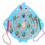 BOHS Ballpoint pen moves the magnetic maze toys wooden educational toys for children blue fish ladybug Maze