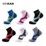 Badminton Sports Colorful Socks MEIKAN Brand Cotton Solid Terry Cycling Compression Socks Nylon Stretch Ball Game Tennis Socks