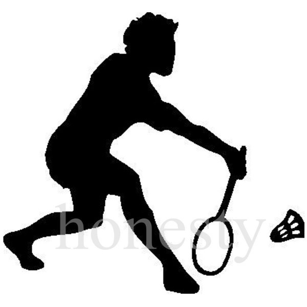 Badminton Sports Player Wall Home Glass Window Door Car Sticker Laptop Auto Car Truck Vinly Black Decal Sticker Home Gift