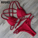 Bikini 2016 Sexy Bandage Brazilian Bikinis Women Swimwear Push Up Swimsuit Biquini Bathing Suit Bikini Set maillot de bain Hot !