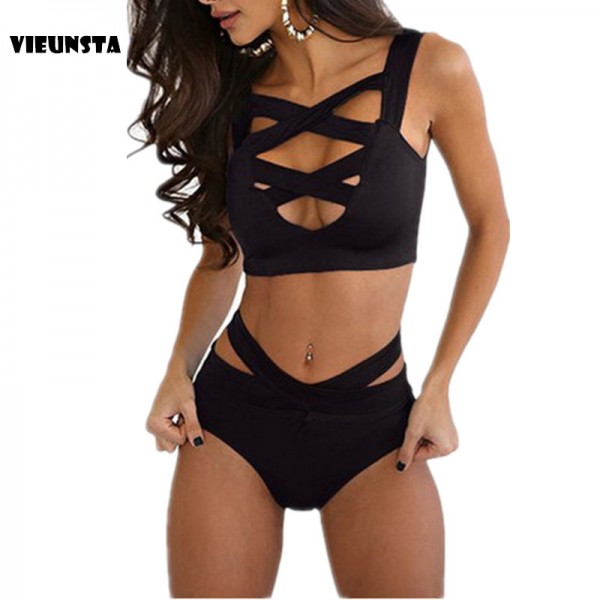 Bikini 2017 Brazilian Bikinis Set Swimsuit Women Sexy High Waist Bandage Swimwear Criss Cross Sport Bathing Suit  Biquini Bottom