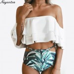 Bikini New Doubledeck flouncing Swimsuit plus size XXL bathing suit sexy   women High waist swiming suits Off Shoulder Swimwear