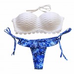 Bikinis Women 2017 Print Halter Bikini Floral Swimsuits Women Brazilian Push Up Bikini Set Bathing Suits Swimwear Biquini