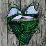 Blesskiss Sexy Bandage Bikini Push Up Swimwear Women Brazilian Bikini 2017 Print Leaf Green Underwire Swimsuit Summer Swim Suits