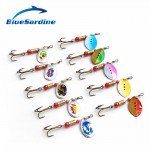 BlueSardine 10PCS Spinner Bait Metal Spoon Lure Hard Spinner Lures Fishing Tackle Spinnerbait 