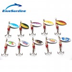 BlueSardine 10PCS Spinner Bait Metal Spoon Lure Hard Spinner Lures Fishing Tackle Spinnerbait 