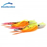 BlueSardine 2PCS 12CM 70G Jig Fishing Lures Squid Jigs Head Octopus Hook Soft Baits