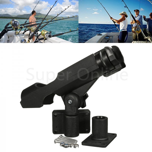 Boat Assault Boats Kayaking Yacht Fishing Tackle 360 Rotatable Fishing Support Rod Holder Bracket With Screws Accessory Tool