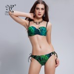 Brand Tropical Beach Style Bikini 2016 Hot Sale Tribal Print Swimwear Women Hot Bandeau Bikini Swimsuit  Bathing Suit Biquini XL