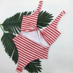 Brand bathing suit Bikini Women Sexy bikini Set Double-deck Milk Striped Double Shoulder Strap Swimsuit maillot de bain