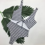 Brand bathing suit Bikini Women Sexy bikini Set Double-deck Milk Striped Double Shoulder Strap Swimsuit maillot de bain