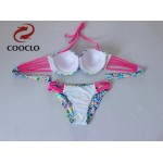 COOCLO 2016 sey women bikini New Sexy Lady print  Bikini Set Push Up Padded Bra Swimsuit Swimwear plus up Beachwear