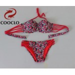 COOCLO 2016 sey women bikini New Sexy Lady print  Bikini Set Push Up Padded Bra Swimsuit Swimwear plus up Beachwear