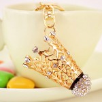 Chaveiro!Fashion Crystal Badminton Key Chain Ring Holder Alloy Keyring Car Keyfobs llaveros Women Bag Accessories Gift R105