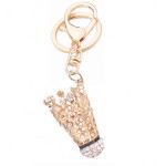 Chaveiro!Fashion Crystal Badminton Key Chain Ring Holder Alloy Keyring Car Keyfobs llaveros Women Bag Accessories Gift R105