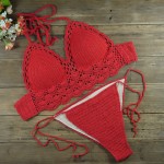 Classic Crochet Bikini Set , 100% Handmade Crochet Swimwear Beachwear Crop Top Set - Crochet Top + Crochet bottom