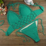 Classic Crochet Bikini Set , 100% Handmade Crochet Swimwear Beachwear Crop Top Set - Crochet Top + Crochet bottom