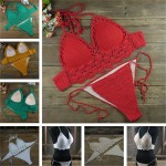 Classic Crochet Bikini Set , 100% Handmade Crochet Swimwear Beachwear Crop Top Set - Crochet Top + Crochet bottom