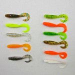 Crazy Fish - 15 pcs Fishing Soft Bait Cuttle Tail Grub For Bass Pike Walleye Soft Shad 40mm/0.9g