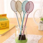 Creative 20pcs/lot Cute Badminton Racket Shape Gel Pen Office Supplies Stationery Roller Ball Pen Stationery School Supplies