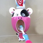 Creative Cartoon Automatic Toothpaste Dispenser Wall Mount Stand Bathroom Sets