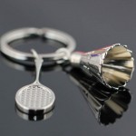 Creative gifts accessories Badminton and racket key chain shuttlecock & badminton racket keychain key ring