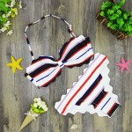 Cute Scalloped Swimwear Women Bandeau Triangle Bikini Set Biquini Padded Swimsuit Bathing Suits Brazilian Black Red White S M L