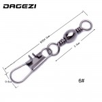 DAGEZI 100 pieces 8 words ring black steel swivels interlock snap fishing gear accessories Connector copper swivel 