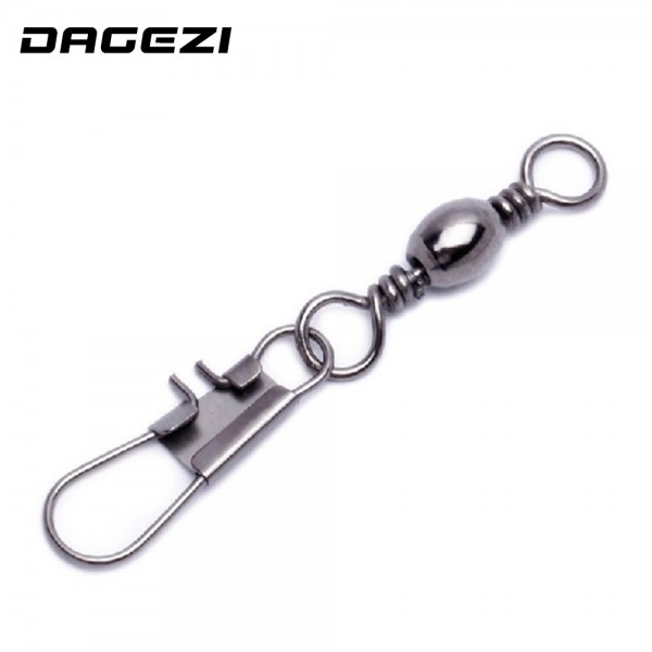 DAGEZI 100 pieces 8 words ring black steel swivels interlock snap fishing gear accessories Connector copper swivel 