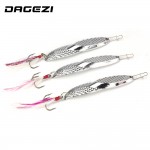 DAGEZI 18g Metal Sequins Fishing Lure Spoon Lure with Feather Noise Paillette Hard Baits Treble Hook Pesca Fishing Tackle