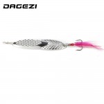 DAGEZI 18g Metal Sequins Fishing Lure Spoon Lure with Feather Noise Paillette Hard Baits Treble Hook Pesca Fishing Tackle