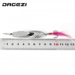 DAGEZI 18g Metal Sequins Fishing Lure Spoon Lure with Feather Noise Paillette Hard Baits Treble Hook Pesca Fishing Tackle