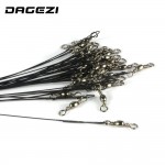 DAGEZI 30PCS/lot Fishing Line Steel Wire Leader fishing tackle box fishing gear accessories Connector copper swivel 