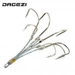 DAGEZI 5pcs/lot 5# 6# 8# Fishing Hook High Carbon Steel Treble Hooks Fishing Tackle big Fishing Equipment  