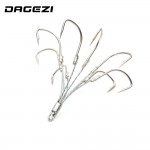 DAGEZI 5pcs/lot 5# 6# 8# Fishing Hook High Carbon Steel Treble Hooks Fishing Tackle big Fishing Equipment  