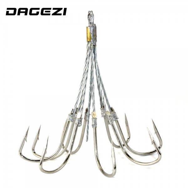 DAGEZI 5pcs/lot 5# 6# 8# Fishing Hook High Carbon Steel Treble Hooks Fishing Tackle big Fishing Equipment  